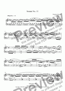 page one of Cimarosa's Sonate No. 11