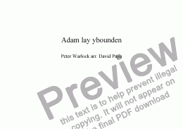 page one of Adam lay ybounden