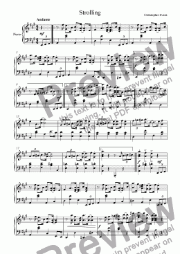 page one of ’Strolling’ for Piano