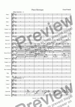 page one of Cesar Franck: Piece Heroique arranged for orchestra