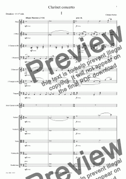 page one of Christo Pavlov - Clarinet concerto (tribute to Eddie Daniels)