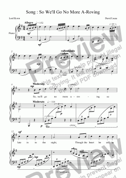 page one of Song: So We'll Go No More A-Roving
