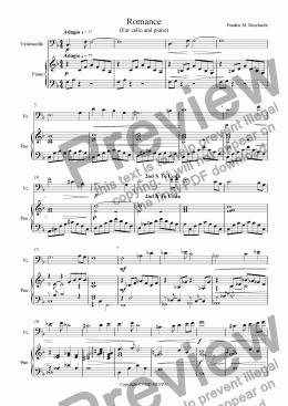 page one of Romance (For Cello and Piano)