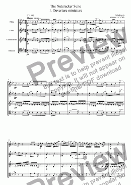 page one of The Nutcracker Suite for Wind Quartet