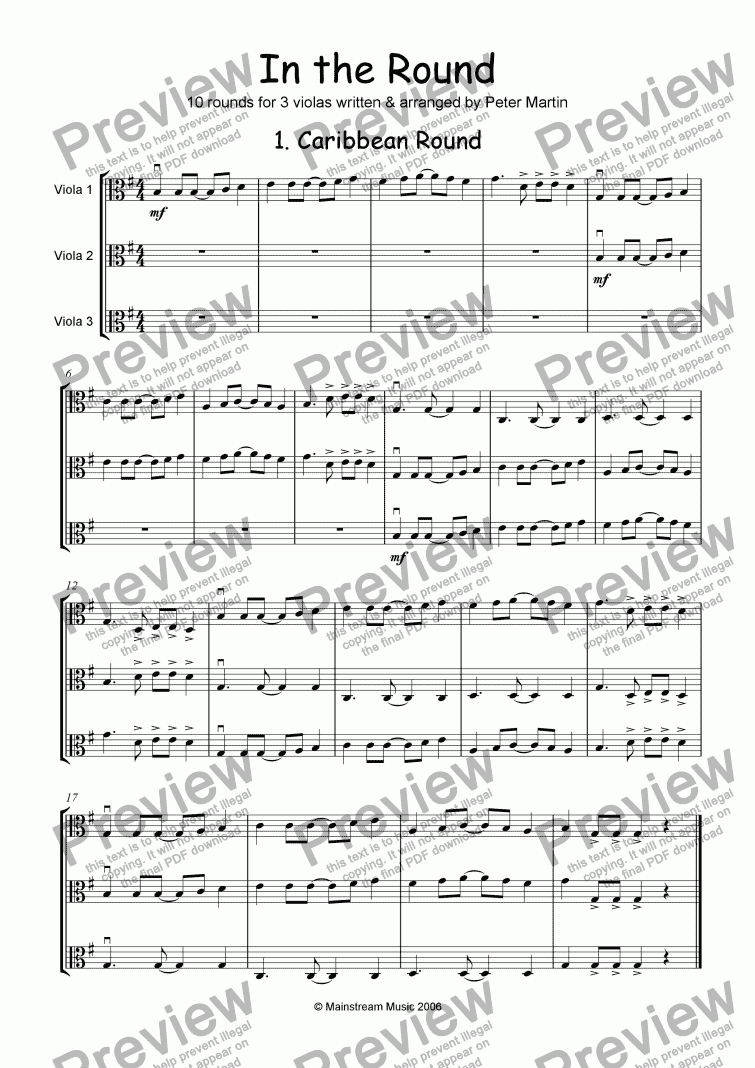 page one of In the Round - Viola