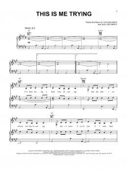 page one of this is me trying (Piano, Vocal & Guitar Chords (Right-Hand Melody))