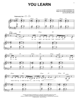 page one of You Learn (from Jagged Little Pill The Musical) (Piano & Vocal)