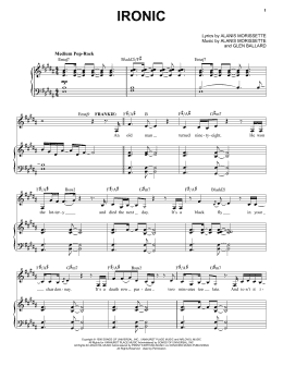 page one of Ironic (from Jagged Little Pill The Musical) (Piano & Vocal)