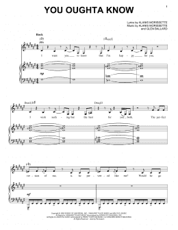 page one of You Oughta Know (from Jagged Little Pill The Musical) (Piano & Vocal)