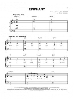 page one of epiphany (Easy Piano)