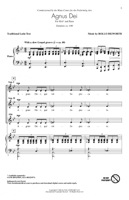 page one of Agnus Dei (SSA Choir)