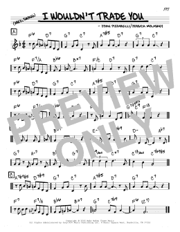 page one of I Wouldn't Trade You (Real Book – Melody & Chords)