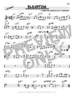 page one of Elevation (Real Book – Melody & Chords)