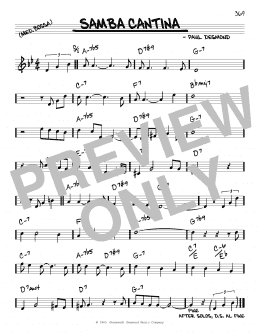 page one of Samba Cantina (Real Book – Melody & Chords)