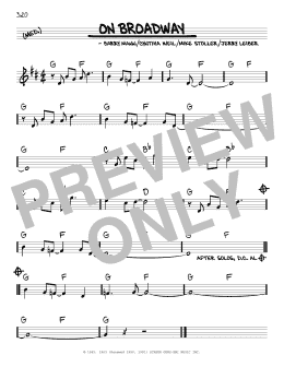 page one of On Broadway (Real Book – Melody & Chords)