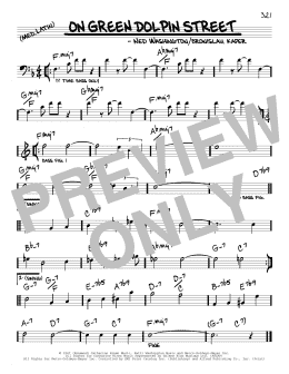 page one of On Green Dolphin Street (Real Book – Melody & Chords)