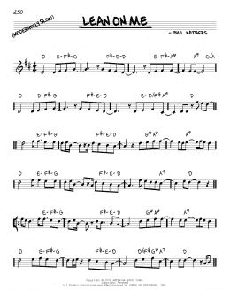 page one of Lean On Me (Real Book – Melody & Chords)