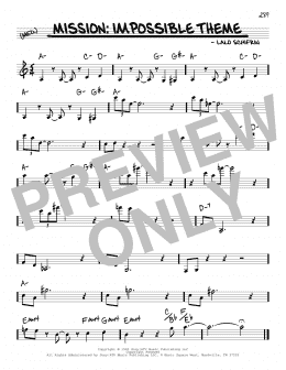 page one of Mission: Impossible Theme (Real Book – Melody & Chords)