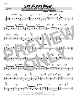 page one of Saturday Night (Is The Loneliest Night Of The Week) (Real Book – Melody & Chords)
