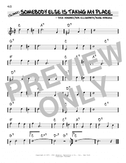page one of Somebody Else Is Taking My Place (Real Book – Melody & Chords)