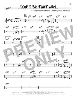 page one of Don't Be That Way (Real Book – Melody & Chords)