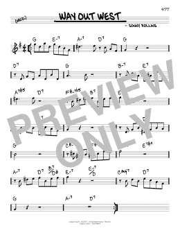 page one of Way Out West (Real Book – Melody & Chords)