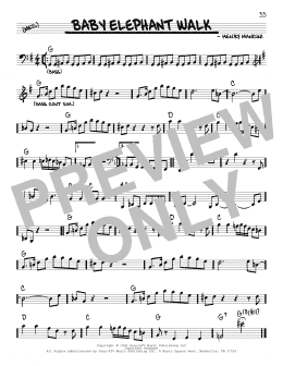 page one of Baby Elephant Walk (Real Book – Melody & Chords)