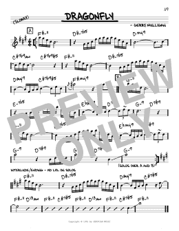 page one of Dragonfly (Real Book – Melody & Chords)