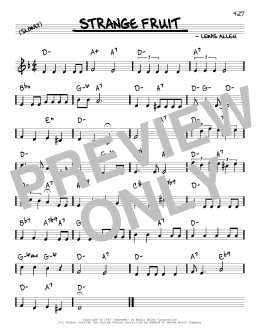 page one of Strange Fruit (Real Book – Melody & Chords)