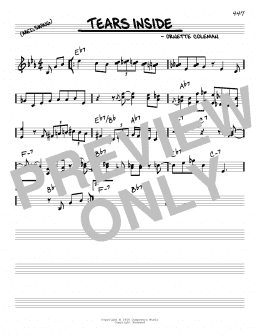 page one of Tears Inside (Real Book – Melody & Chords)
