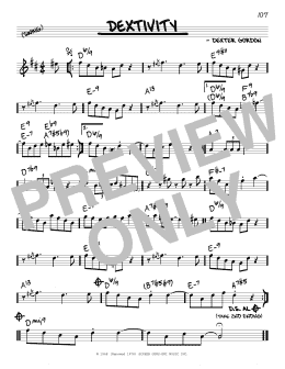 page one of Dextivity (Real Book – Melody & Chords)