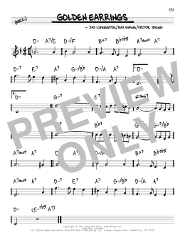page one of Golden Earrings (Real Book – Melody & Chords)