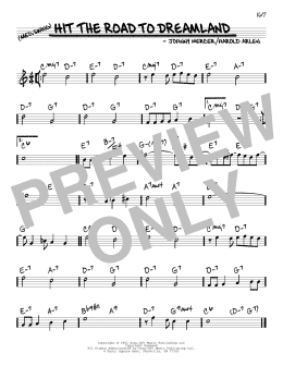 page one of Hit The Road To Dreamland (Real Book – Melody & Chords)