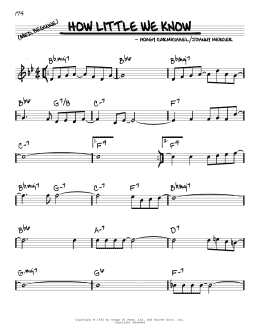 page one of How Little We Know (Real Book – Melody & Chords)