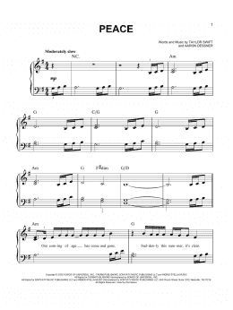 page one of peace (Easy Piano)
