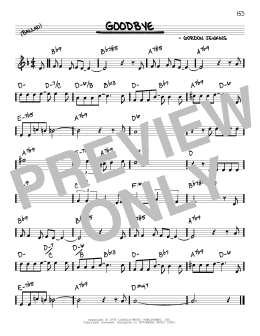 page one of Goodbye (Real Book – Melody & Chords)