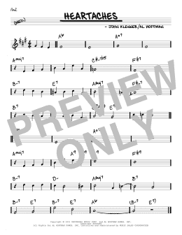 page one of Heartaches (Real Book – Melody & Chords)