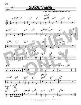 page one of Sure Thing (Real Book – Melody & Chords)