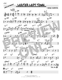 page one of Lester Left Town (Real Book – Melody & Chords)