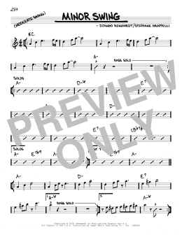 page one of Minor Swing (Real Book – Melody & Chords)