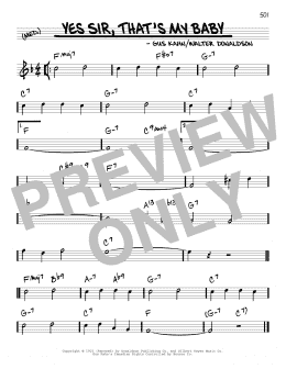 page one of Yes Sir, That's My Baby (Real Book – Melody & Chords)