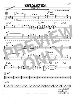 page one of Resolution (Part II) (Real Book – Melody & Chords)