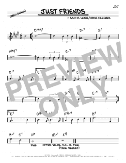 page one of Just Friends (Real Book – Melody & Chords)