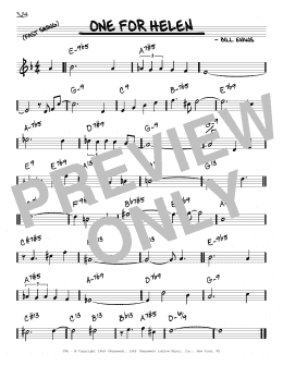 page one of One For Helen (Real Book – Melody & Chords)