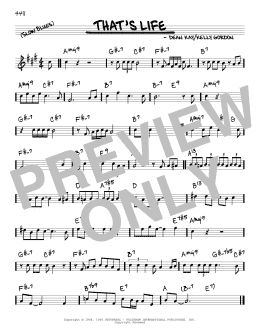 page one of That's Life (Real Book – Melody & Chords)