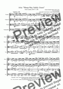 page one of Sheep May Safely Graze (Chorale Melody in Viola)