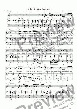 page one of L'Chah Dodi with Piano