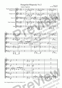 page one of Liszt Hungarian Rhapsody No.2 (Bb minor - Eb)