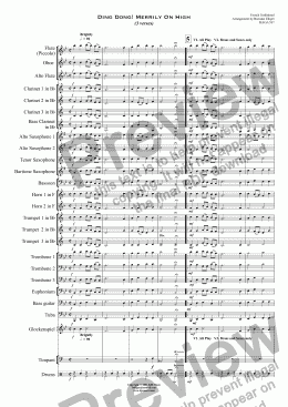 page one of Ding Dong ! Merrily On High (Christmas) - Concert Band
