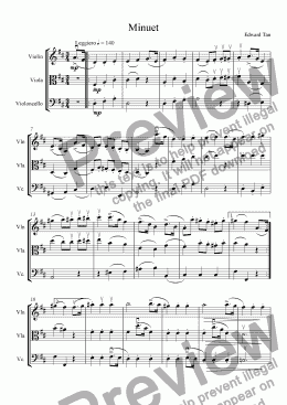 page one of Minuet in D